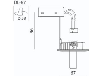 MR11 Downlight armatur m. kip - 12V / 20W, Hvid (IP20)