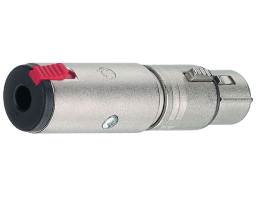 XLR adapter - 3P XLR hun til 6,35mm st. JACK hun m. lås