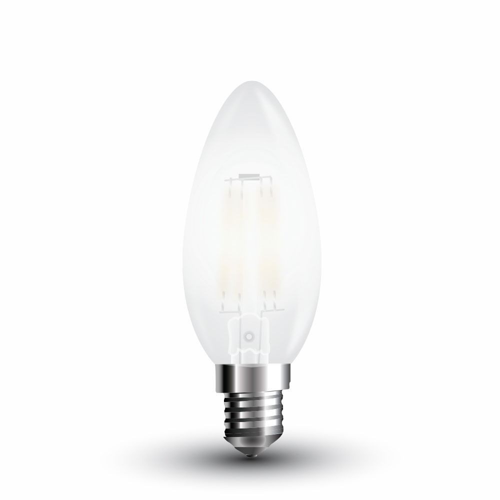 V-Tac 4W LED kertepære med E14 fatning - 400lm, Kultråd, RA80, matteret glas