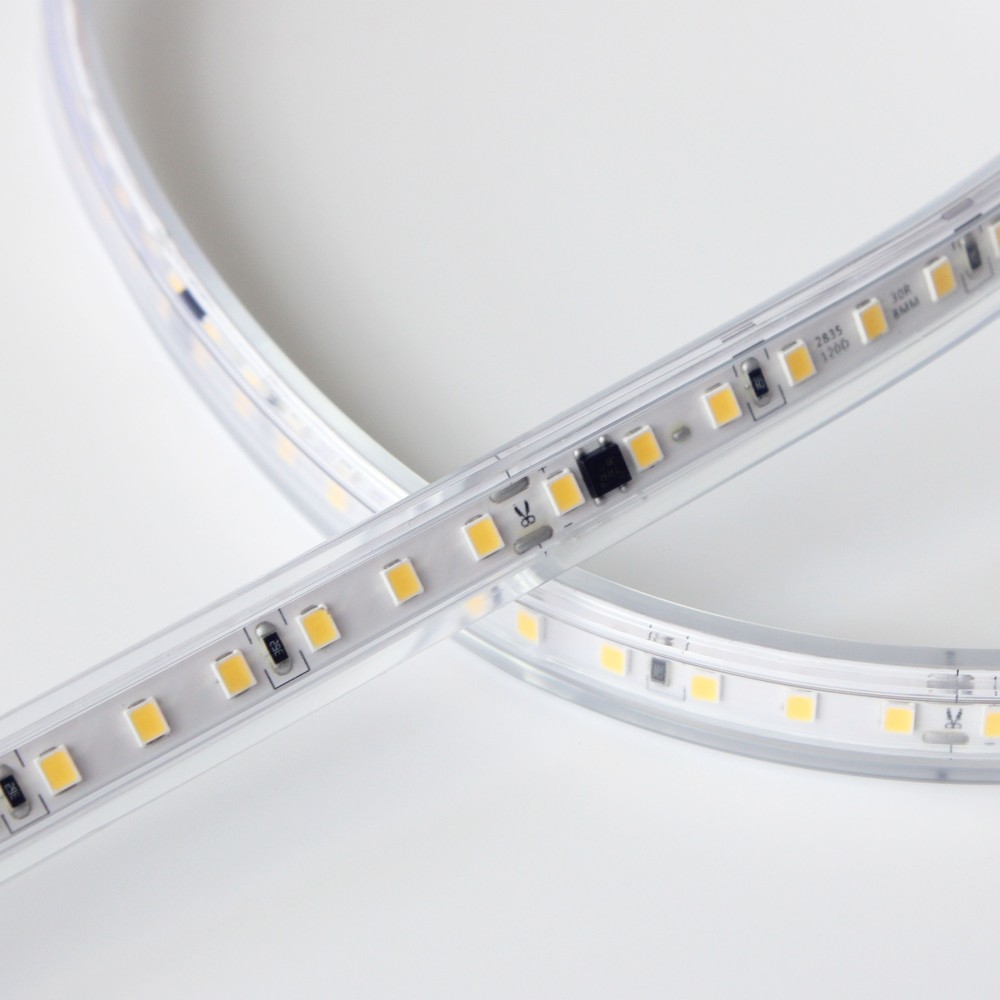 5 m LED strip (Type X-2) - 230V, vandtæt, IP67, 100 LED, 10W/m, klippes hver 10cm
