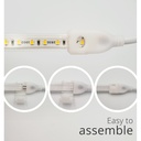 5 m LED strip (Type X-2) - 230V, vandtæt, IP67, 100 LED, 10W/m, klippes hver 10cm