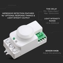 Mikrobølgesensor - Hvid, Manuel Tilsidesættelsesfunktion, Maks: 300W LED