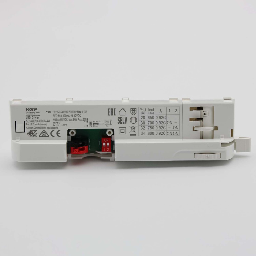 Erstatningsdriver til skinnespot - Hvid, 3-faset, 24-42V, 650-800mA, 36W