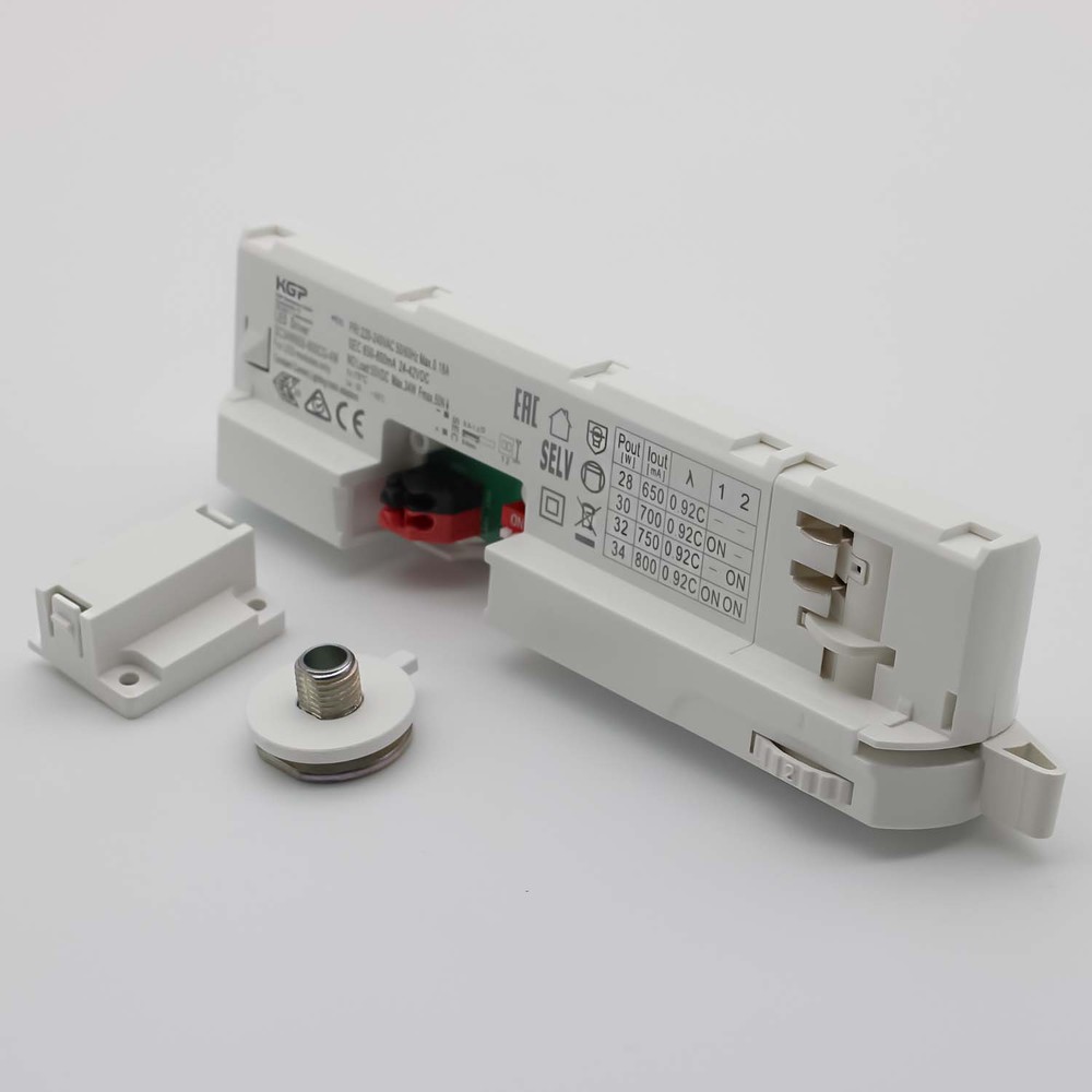 Erstatningsdriver til skinnespot - Hvid, 3-faset, 24-42V, 650-800mA, 36W