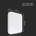 36W LED Kuppel Lys med Sensor og Samsung Chip i Hvid Ramme - 4000K, Firkantet Design, IP44 Beskyttelse