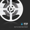 V-Tac 7,2W/m LED strip 8mm bred - 5m, 120 LED pr. meter (800lm/m, RA80)