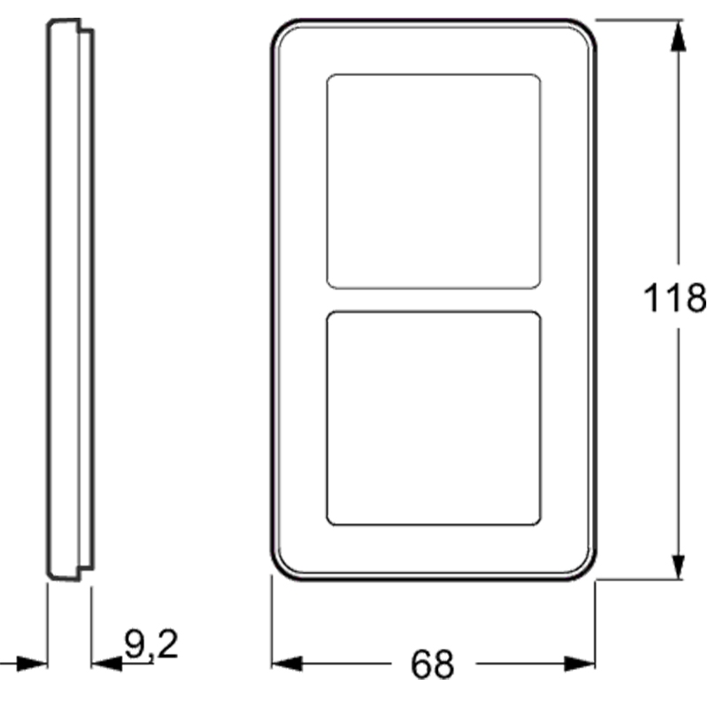 LK Fuga ramme CHOICE 68 2x1m - transparent