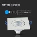 GU10 lampe - hvid, kvadratisk design til moderne belysning i hjemmet