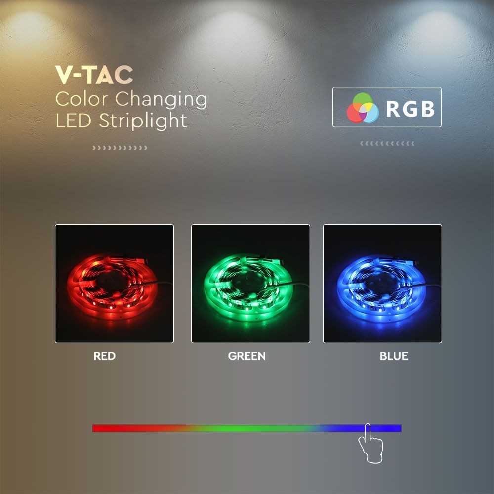 60 LED Stribe Lys 24W/m - CCT 3in1+RGB, IP65, 24V