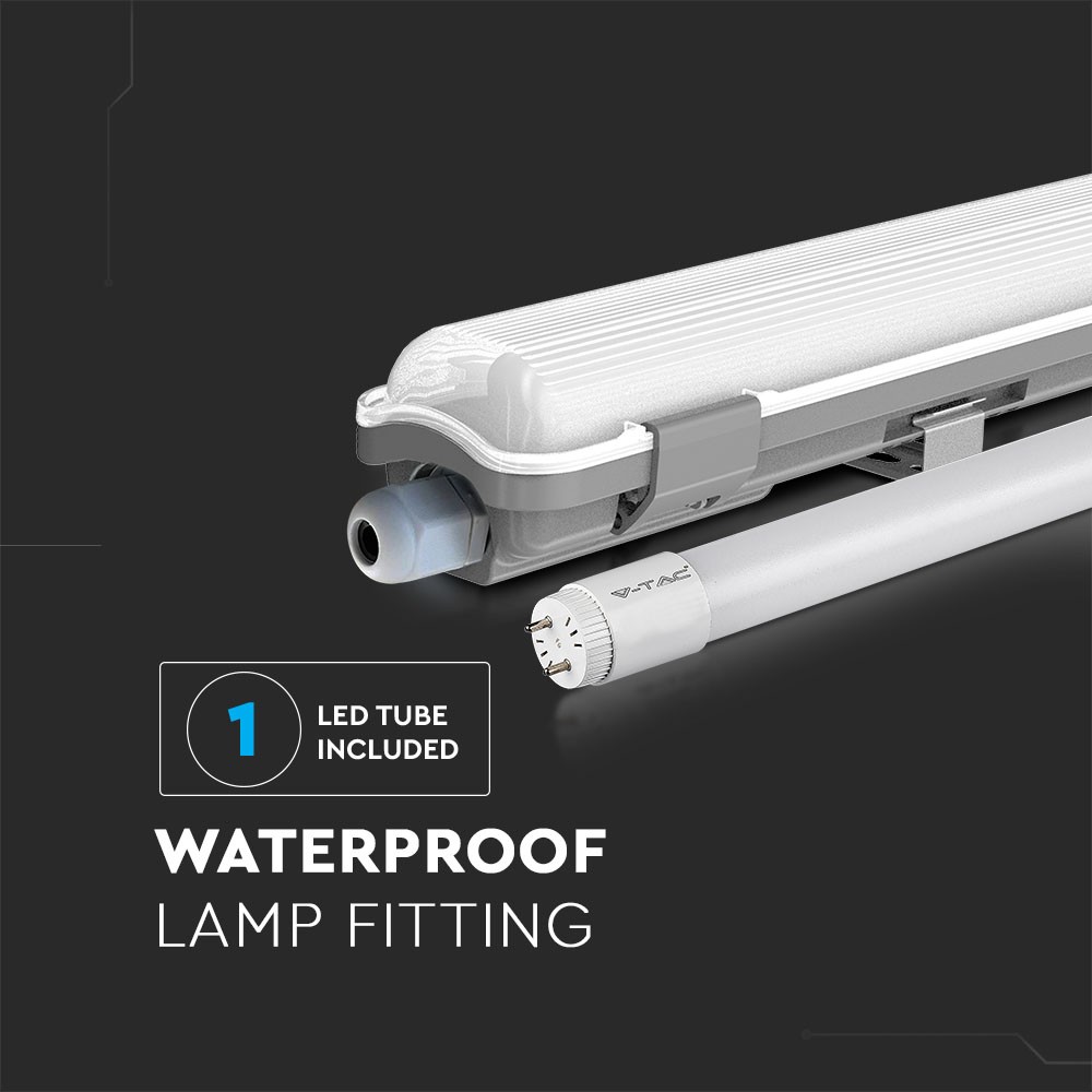 Vandtæt LED Rør Lampe - 22W, 150cm, 6400K, IP65, 2000lm, RA80
