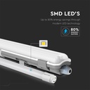 Vandtæt LED Rør Lampe - 22W, 150cm, 6400K, IP65, 2000lm, RA80
