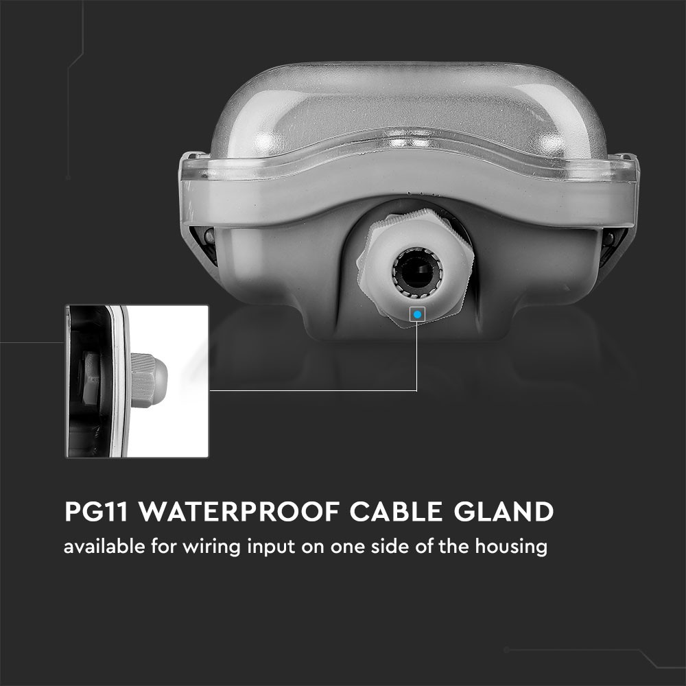 Vandtæt LED Rør Lampe - 22W, 150cm, 6400K, IP65, 2000lm, RA80