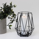 LED Bloklys med flammeeffekt, hvid, 15cm, fjernbetjening og timer - Ægte stearin, Ø5cm