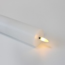 LED Bloklys med flammeeffekt, hvid, 15cm, fjernbetjening og timer - Ægte stearin, Ø5cm