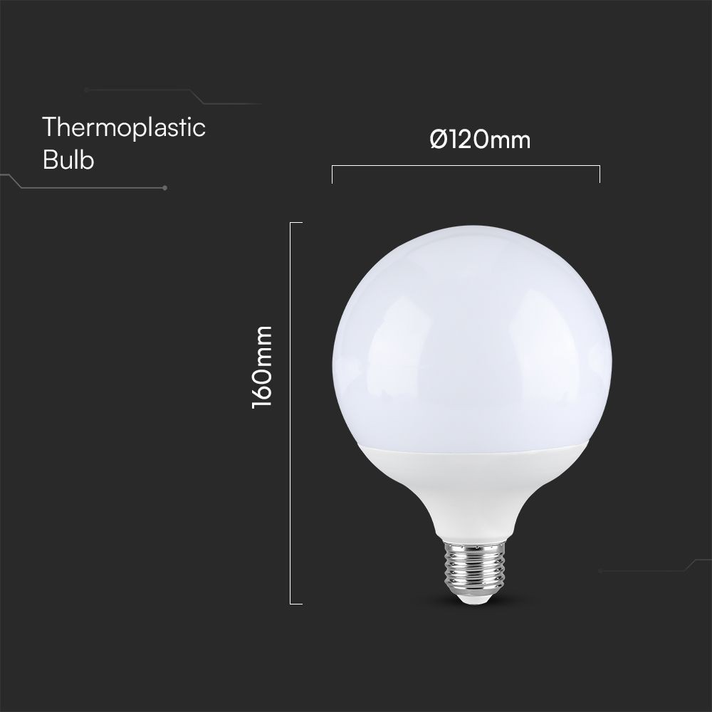 G120 LED Pære 18W E27 - Samsung Chip, 6500K, Plastik