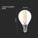 P45 LED Pære 6W E14 - Klart Glas, 2700K, 130lm/W, 800lm, RA80