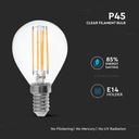 P45 LED Pære 6W E14 - Klart Glas, 2700K, 130lm/W, 800lm, RA80