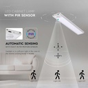 LED Skabslys med PIR Sensor, 2.5W, 3000K, Sølv, Husdesign, IP20 - Ideelt til skabe og skuffer