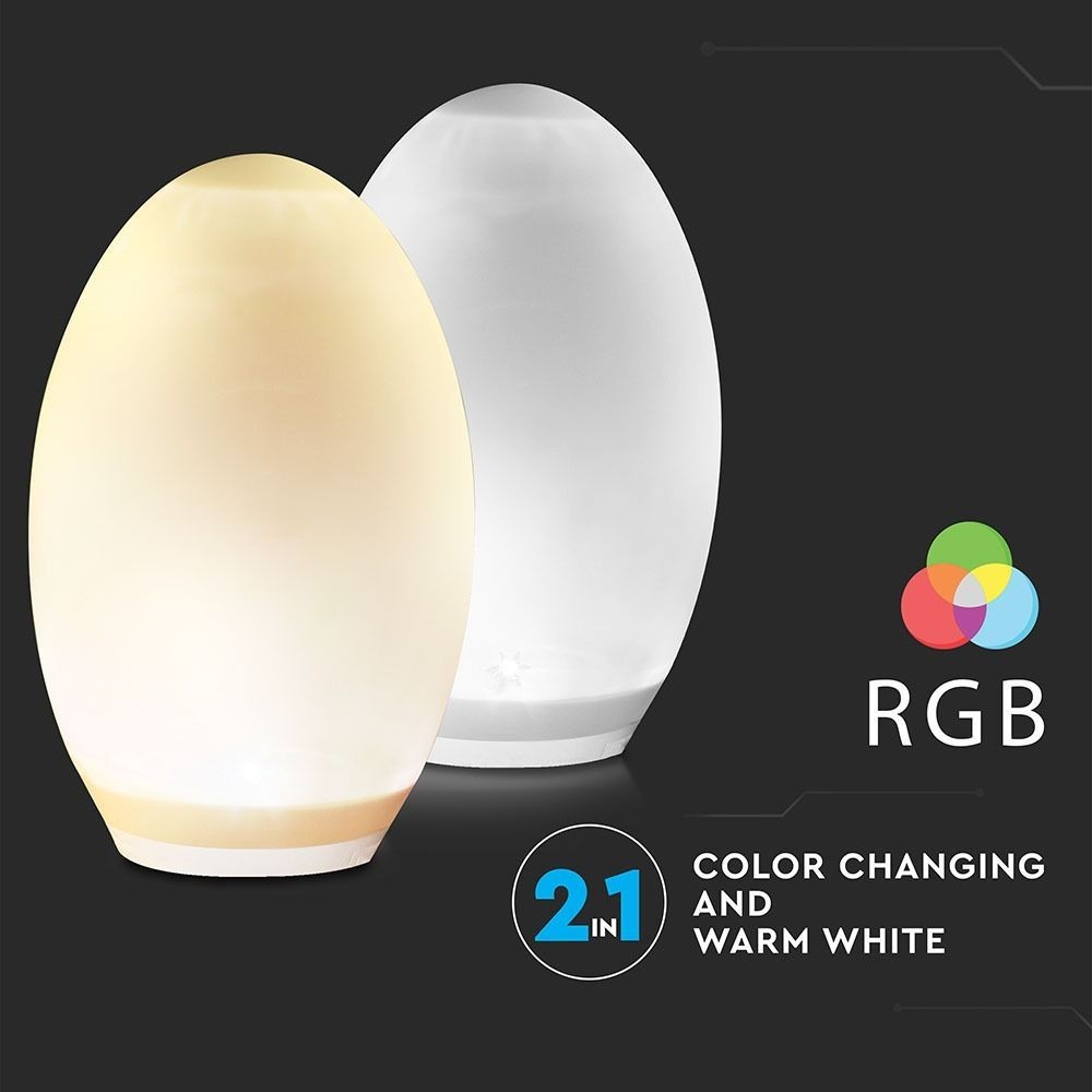 V-Tac RGB+W LED Solcelle-Æg Ø18,8 cm - Effekt 1W, 5lm