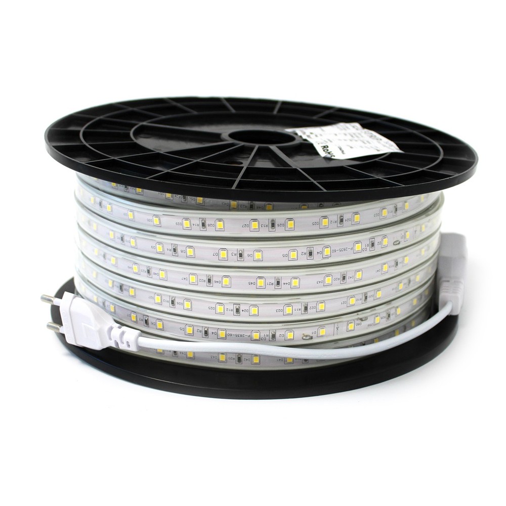 Arbejdslys IP67 LED strip 25m 230V - 60 LED/m, 5W/m, 500 lm/m, 125W, 12500lm, RA80