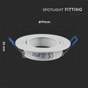 Downlight kit uden lyskilde - Hul: Ø7,5 cm, Mål: Ø9,1 cm, mat hvid, vælg MR16 eller GU10 fatning