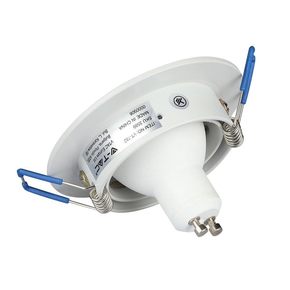 Downlight kit uden lyskilde - Hul: Ø7,5 cm, Mål: Ø9,1 cm, mat hvid, vælg MR16 eller GU10 fatning