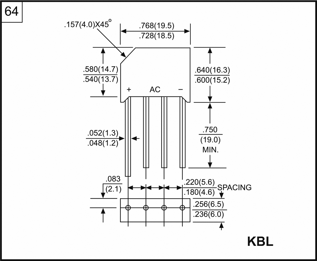 KBL10 Brokobling - 1000V / 4A (SIL4)