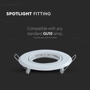 Downlight kit uden lyskilde - Hul: Ø7cm, Mål: Ø9,3cm, Hvid, MR16 eller GU10 fatning