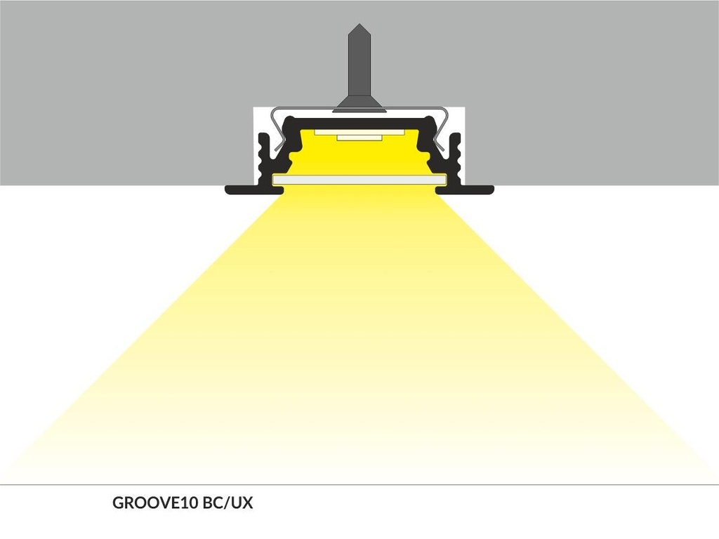DIOFLEX Alu profil GROOVE10 BC/UX indbyg 1m24x7mm