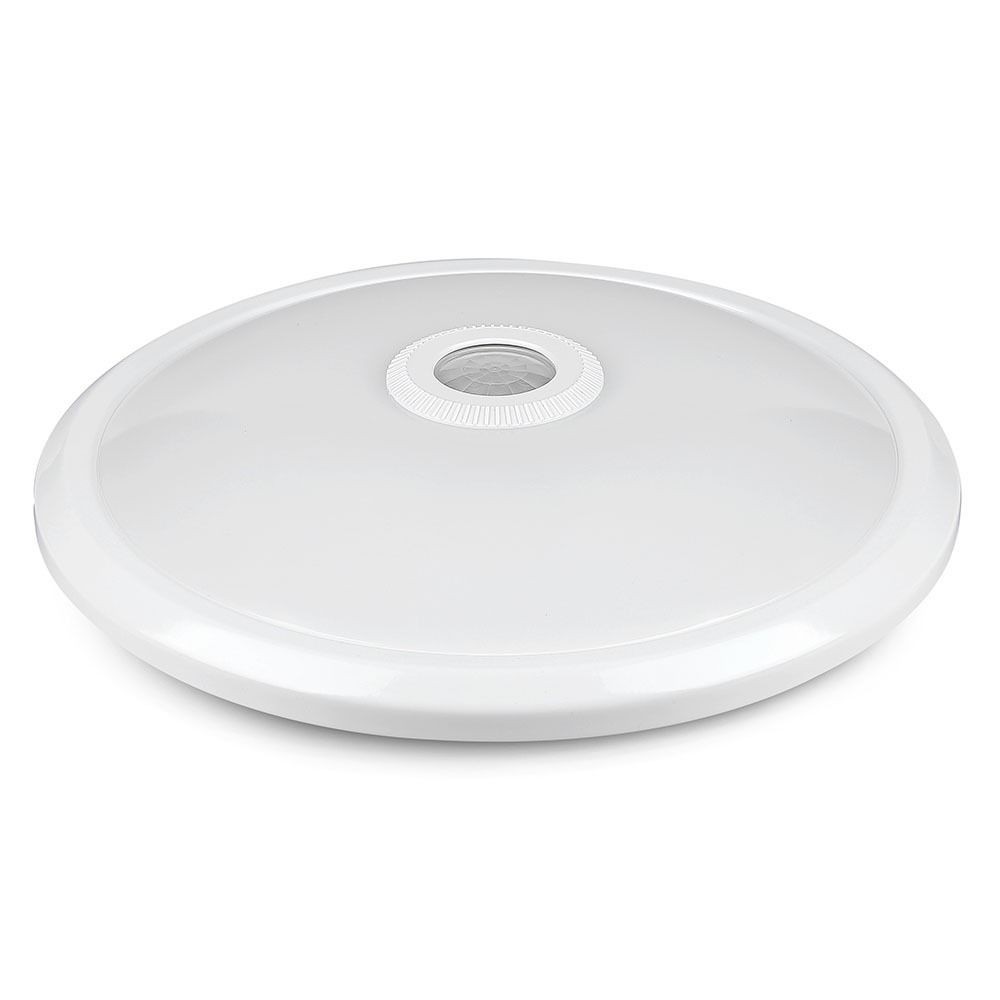 V-Tac 12W LED sensorlampe - Samsung LED chip, PIR sensor, IP20 indendørs, 230V, inkl. lyskilde - Erstatning for 60W - 5 års garanti
