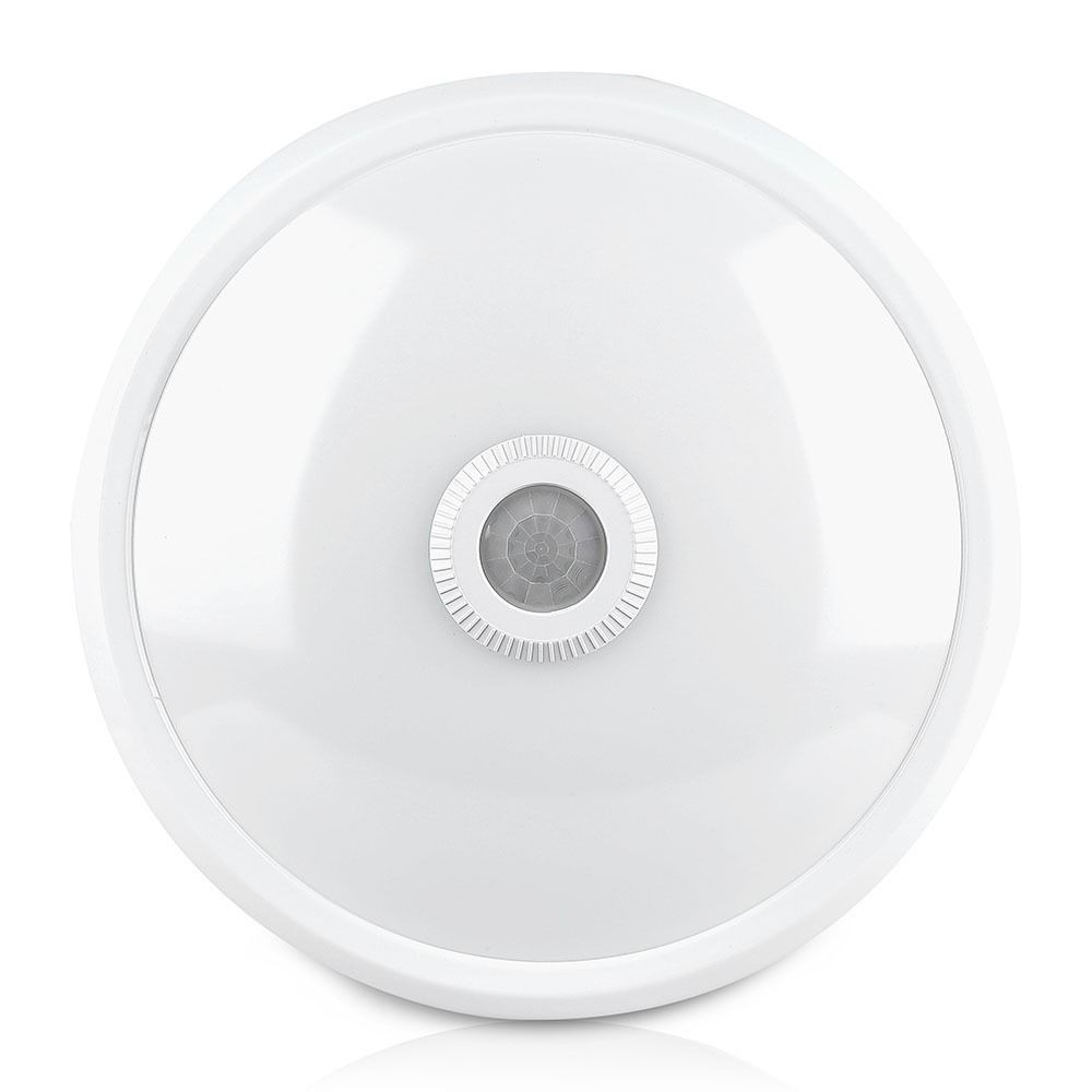 V-Tac 12W LED sensorlampe - Samsung LED chip, PIR sensor, IP20 indendørs, 230V, inkl. lyskilde - Erstatning for 60W - 5 års garanti