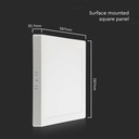 24W bagbelyst panel - 3000K, påbygning, kvadratisk, 2500lm, RA80