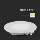V-Tac 18W LED indbygningspanel - Ø21 cm hul, Ø22,5 cm mål, 230V, 1500lm, RA80, Flicker free