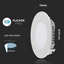 V-Tac 18W LED indbygningspanel - Ø21 cm hul, Ø22,5 cm mål, 230V, 1500lm, RA80, Flicker free