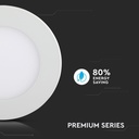 V-Tac 18W LED indbygningspanel - Ø21 cm hul, Ø22,5 cm mål, 230V, 1500lm, RA80, Flicker free