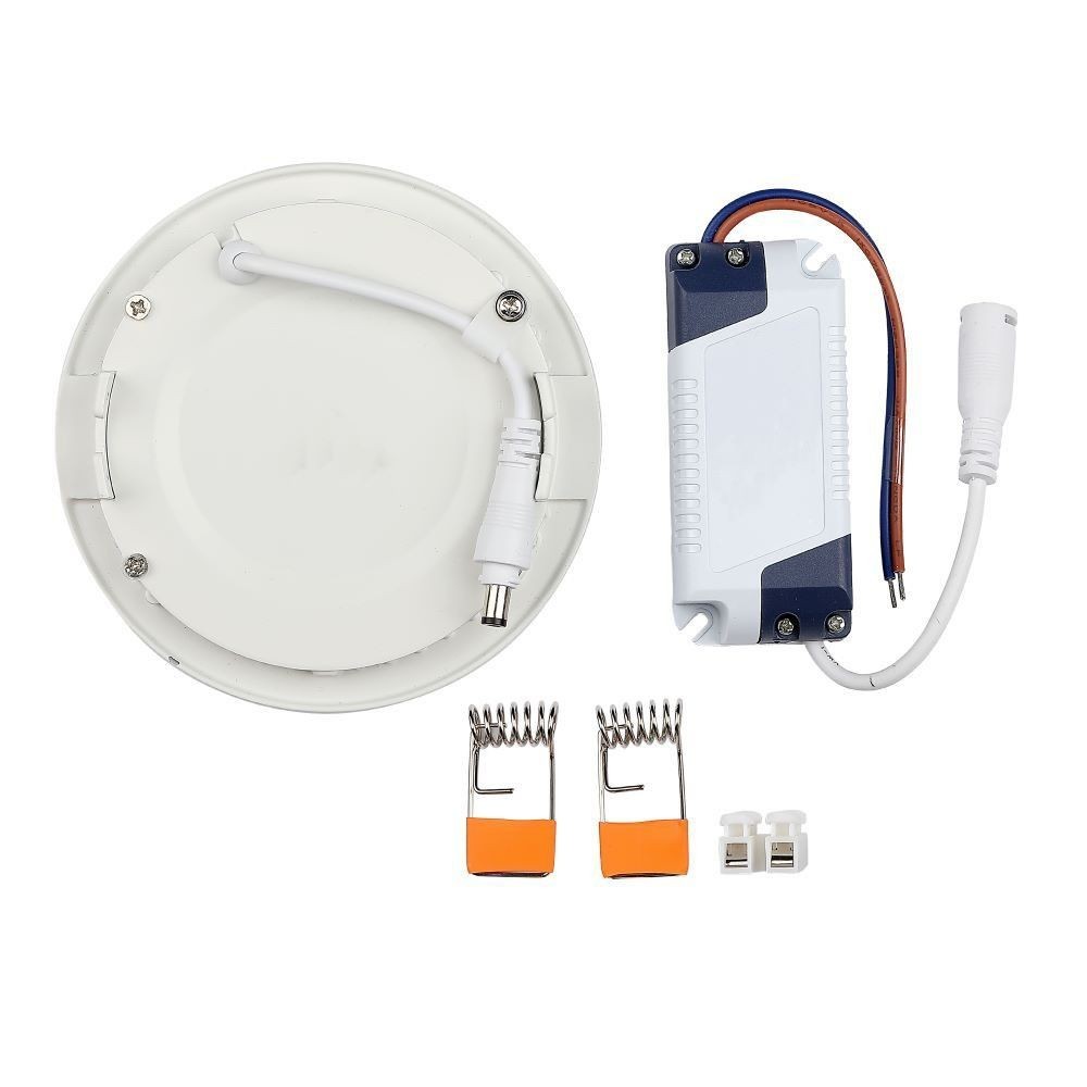 V-Tac 18W LED indbygningspanel - Ø21 cm hul, Ø22,5 cm mål, 230V, 1500lm, RA80, Flicker free