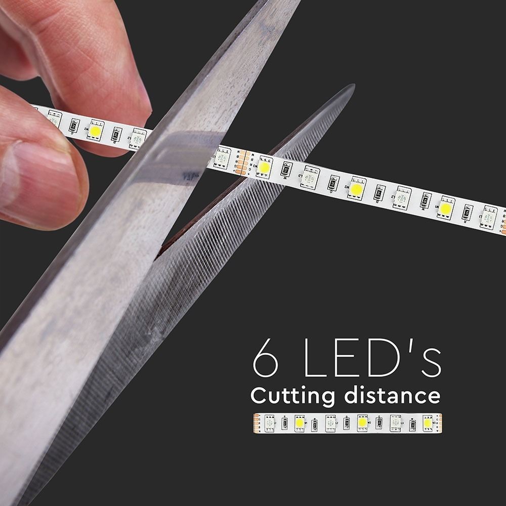 V-Tac 10,8W/m RGB+NW LED-strips - 5m, 60 LED pr. meter, 900lm/m
