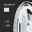 V-Tac 10,8W/m RGB+NW LED-strips - 5m, 60 LED pr. meter, 900lm/m