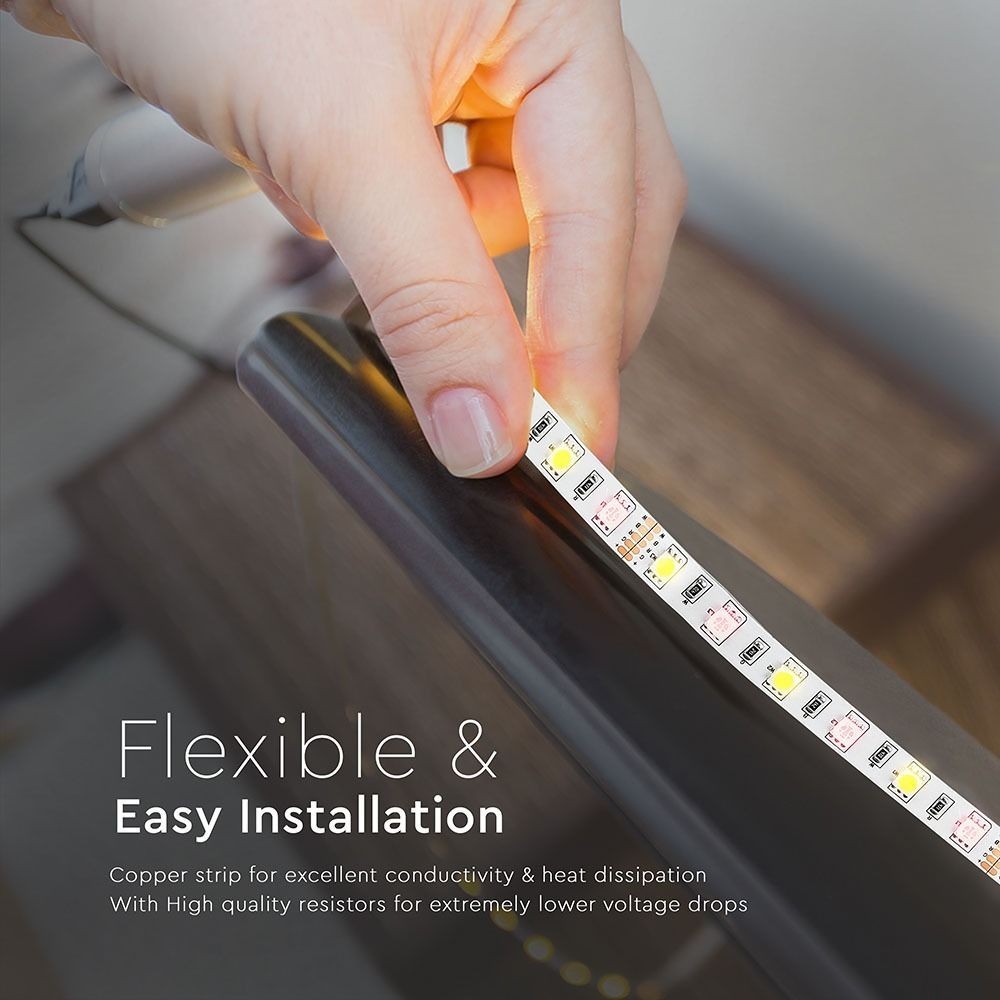 V-Tac 10,8W/m RGB+NW LED-strips - 5m, 60 LED pr. meter, 900lm/m