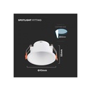 Hvid downlight uden blænding, Ø9,3 cm, MR16 eller GU10 fatning