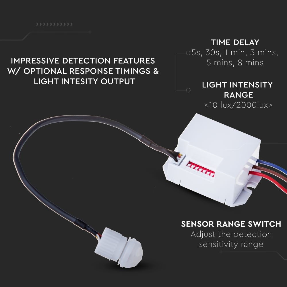 Infrarød Lyssensor med IP65 beskyttelse og maksimal kapacitet på 400W LED.