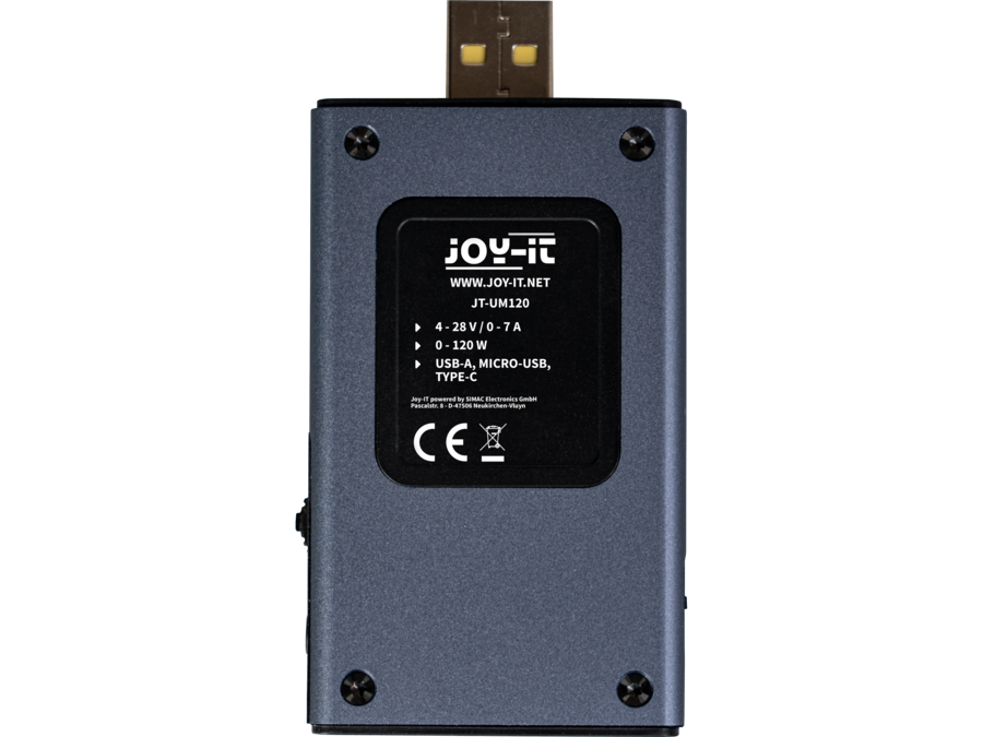 JT-UM120 USB multimeter - USB-A, USB-C (PD)