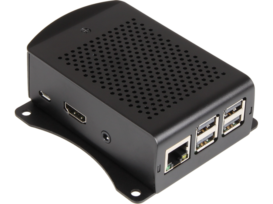 Raspberry Pi 3B/3B+ Alu. Case with brackets, Black