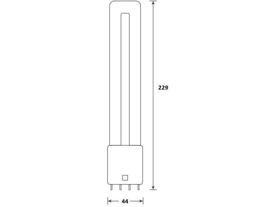 LED PL kompaktrør -  8W (18W), 2G11, AC (830)