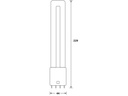 LED PL kompaktrør -  8W (18W), 2G11, AC (830)