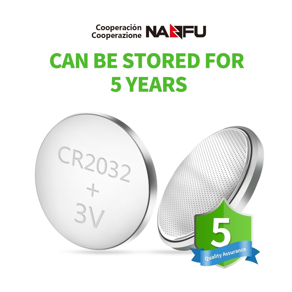CR2032 3V-5B Knapcelle Batteri med 3 års producentgaranti