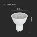 6W GU10 Spotlight i plastik, 4000K, 110d, dæmpbar - Energibesparende spot med høj farvegengivelse (RA80) - 445lm