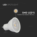 6W GU10 Spotlight i plastik, 4000K, 110d, dæmpbar - Energibesparende spot med høj farvegengivelse (RA80) - 445lm