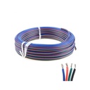 RGB kabel 12-24V, 4x0,5 mm², metervare (minimum 5 meter)