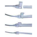 Hvid 8x16 CLIP-ON Neon Flex LED Strip - 9W pr. meter, IP67, 230V